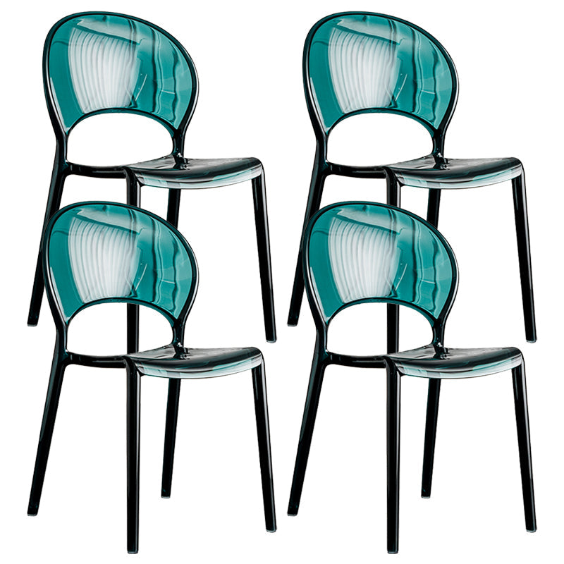 Open Back Dining Side Chair Contemporary Plastic Dining Chair