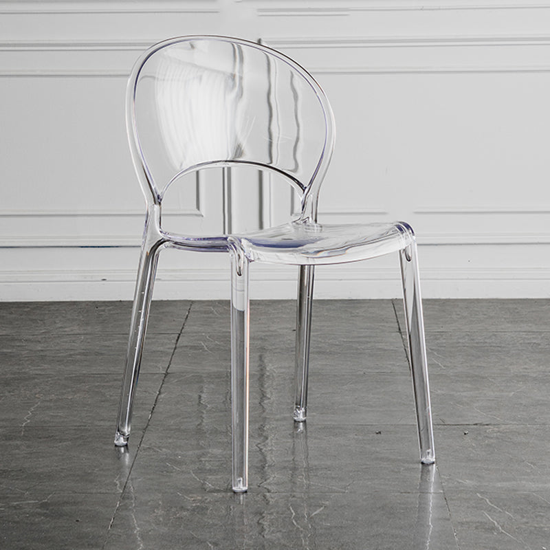 Open Back Dining Side Chair Contemporary Plastic Dining Chair