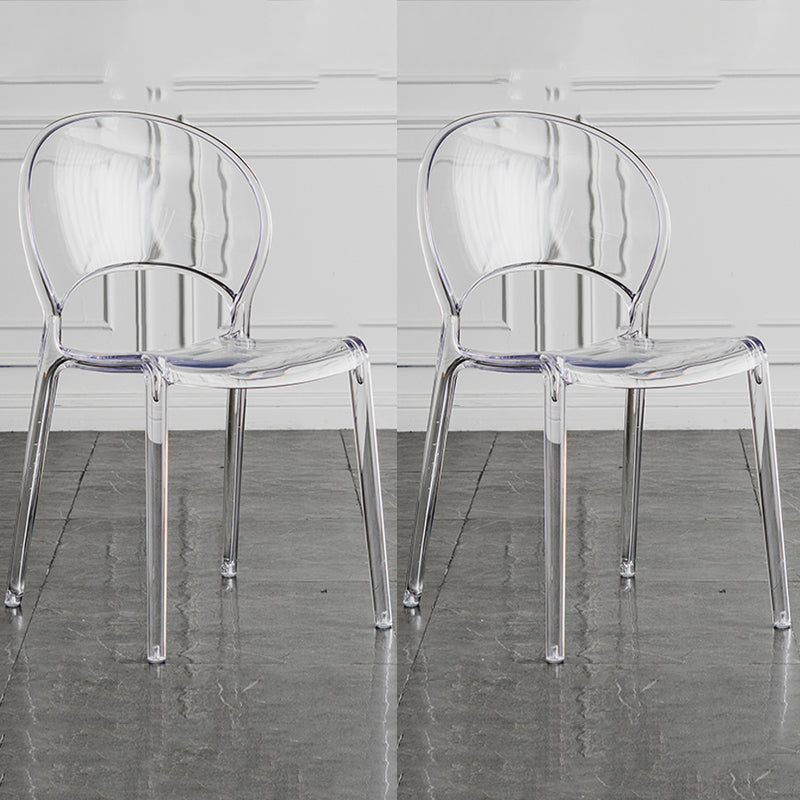 Open Back Dining Side Chair Contemporary Plastic Dining Chair