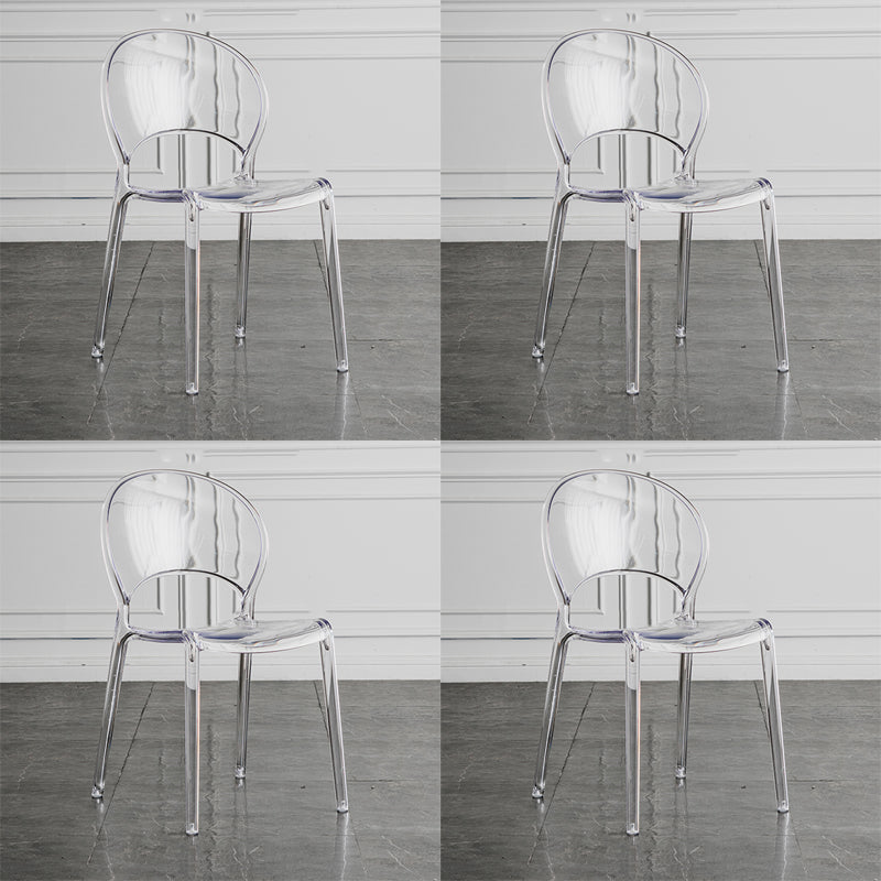 Open Back Dining Side Chair Contemporary Plastic Dining Chair