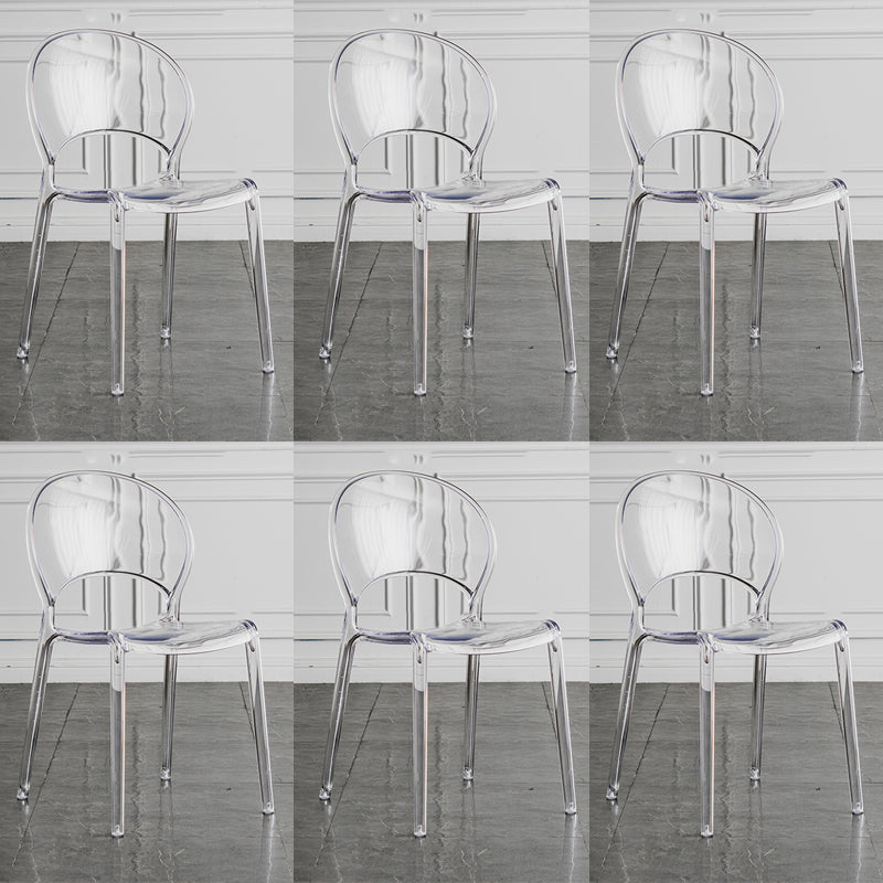 Open Back Dining Side Chair Contemporary Plastic Dining Chair