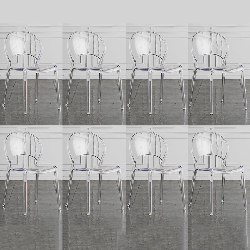 Open Back Dining Side Chair Contemporary Plastic Dining Chair