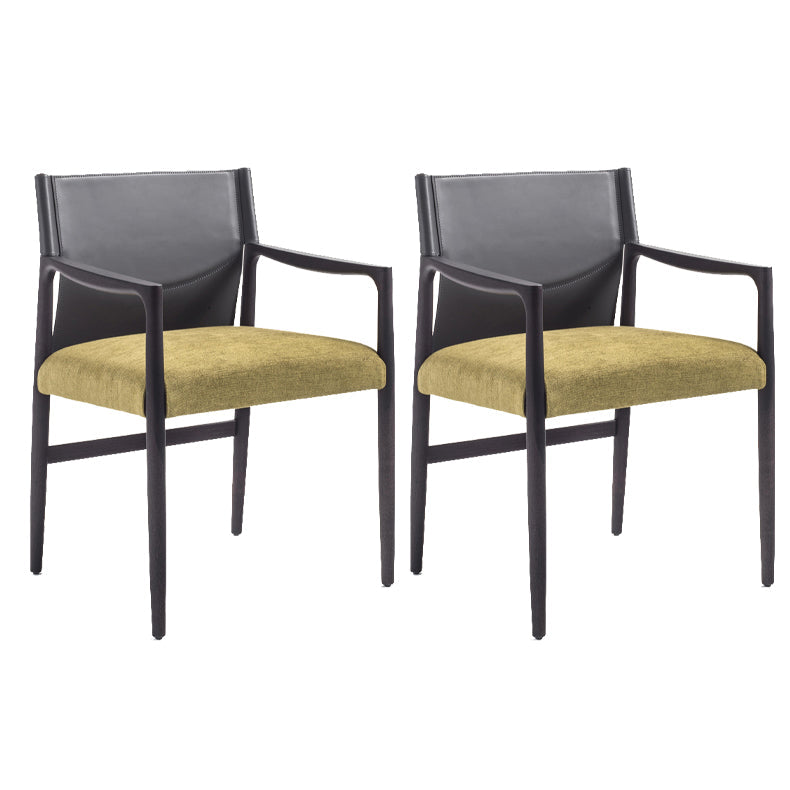 Dining Room Industrial Dining Chair Upholstered Solid Wood Side Chair With Arms 2 Piece Set Clearhalo 'Dining Chairs' 'Dining Tables & Seating' 'dining_chair' 'furn' 'furn_dining_chair' 'Furniture' 'Kitchen & Dining Furniture' 6845880