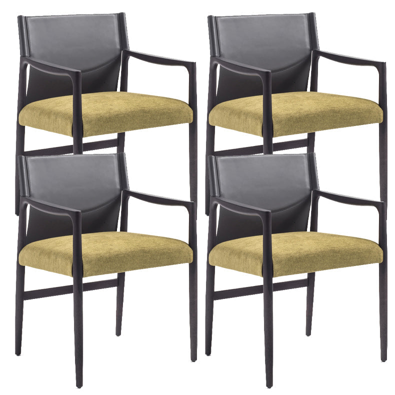 Dining Room Industrial Dining Chair Upholstered Solid Wood Side Chair With Arms 4 Piece Set Clearhalo 'Dining Chairs' 'Dining Tables & Seating' 'dining_chair' 'furn' 'furn_dining_chair' 'Furniture' 'Kitchen & Dining Furniture' 6845882