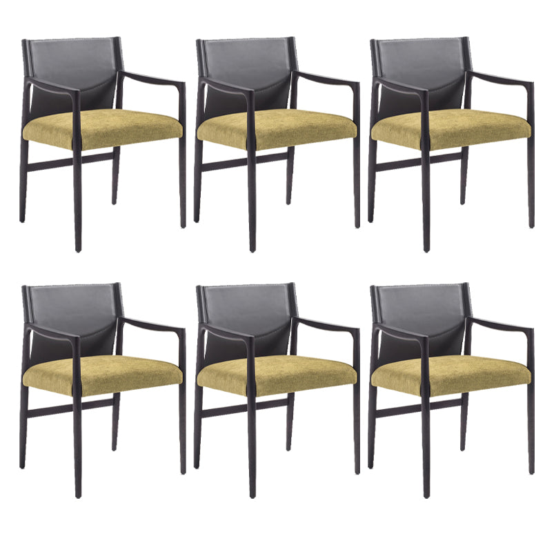 Dining Room Industrial Dining Chair Upholstered Solid Wood Side Chair With Arms 6 Piece Set Clearhalo 'Dining Chairs' 'Dining Tables & Seating' 'dining_chair' 'furn' 'furn_dining_chair' 'Furniture' 'Kitchen & Dining Furniture' 6845884