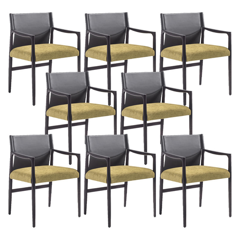 Dining Room Industrial Dining Chair Upholstered Solid Wood Side Chair With Arms 8 Piece Set Clearhalo 'Dining Chairs' 'Dining Tables & Seating' 'dining_chair' 'furn' 'furn_dining_chair' 'Furniture' 'Kitchen & Dining Furniture' 6845886