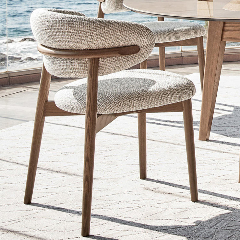 Silla de comedor contemporánea de madera sólida contemporánea para la parte posterior