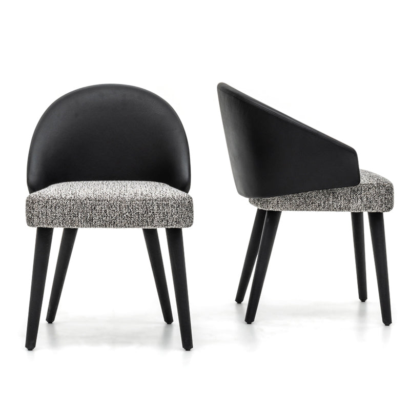 Silla de comedor industrial en el hogar Silla de comedor de madera en piernas negras