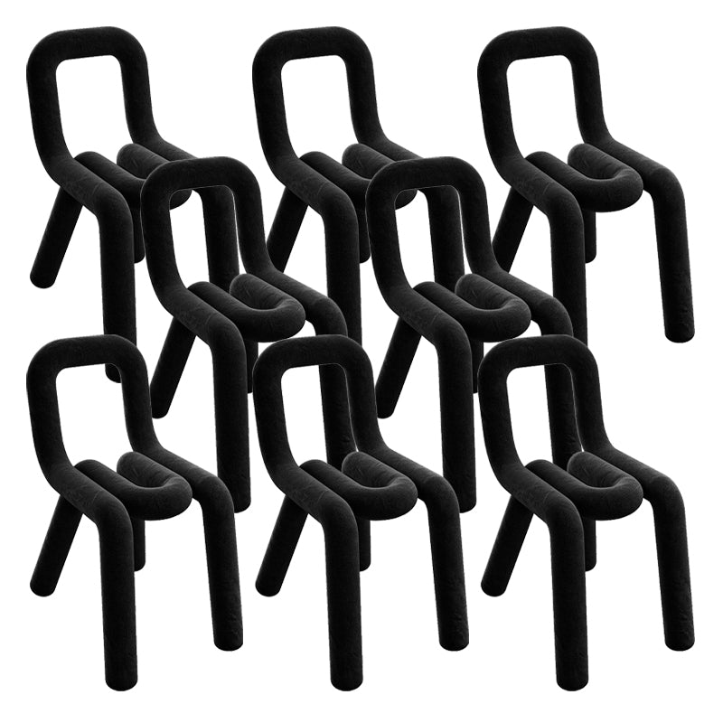 Home Fabric Side Chair Glam Style Open Back Armless Chair Set