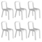 Home Fabric Side Chair Glam Style Open Back Armless Chair Set