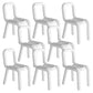Home Fabric Side Chair Glam Style Open Back Armless Chair Set