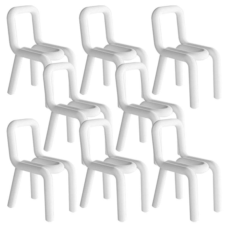 Home Fabric Side Chair Glam Style Open Back Armless Chair Set