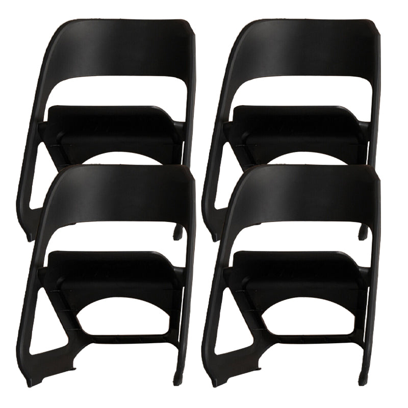 Open Back Dining Side Chair Contemporary Plastic Armless Chair Black 4 Piece Set Clearhalo 'Dining Chairs' 'Dining Tables & Seating' 'dining_chair' 'furn' 'furn_dining_chair' 'Furniture' 'Kitchen & Dining Furniture' 6845988
