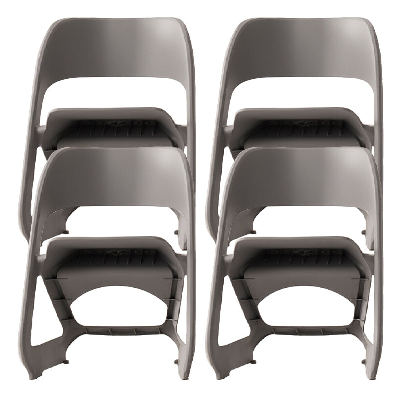 Open Back Dining Side Chair Contemporary Plastic Armless Chair Grey 4 Piece Set Clearhalo 'Dining Chairs' 'Dining Tables & Seating' 'dining_chair' 'furn' 'furn_dining_chair' 'Furniture' 'Kitchen & Dining Furniture' 6845991