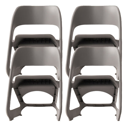 Open Back Dining Side Chair Contemporary Plastic Armless Chair Grey 4 Piece Set Clearhalo 'Dining Chairs' 'Dining Tables & Seating' 'dining_chair' 'furn' 'furn_dining_chair' 'Furniture' 'Kitchen & Dining Furniture' 6845991