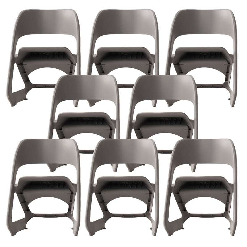Open Back Dining Side Chair Contemporary Plastic Armless Chair Grey 8 Piece Set Clearhalo 'Dining Chairs' 'Dining Tables & Seating' 'dining_chair' 'furn' 'furn_dining_chair' 'Furniture' 'Kitchen & Dining Furniture' 6845993
