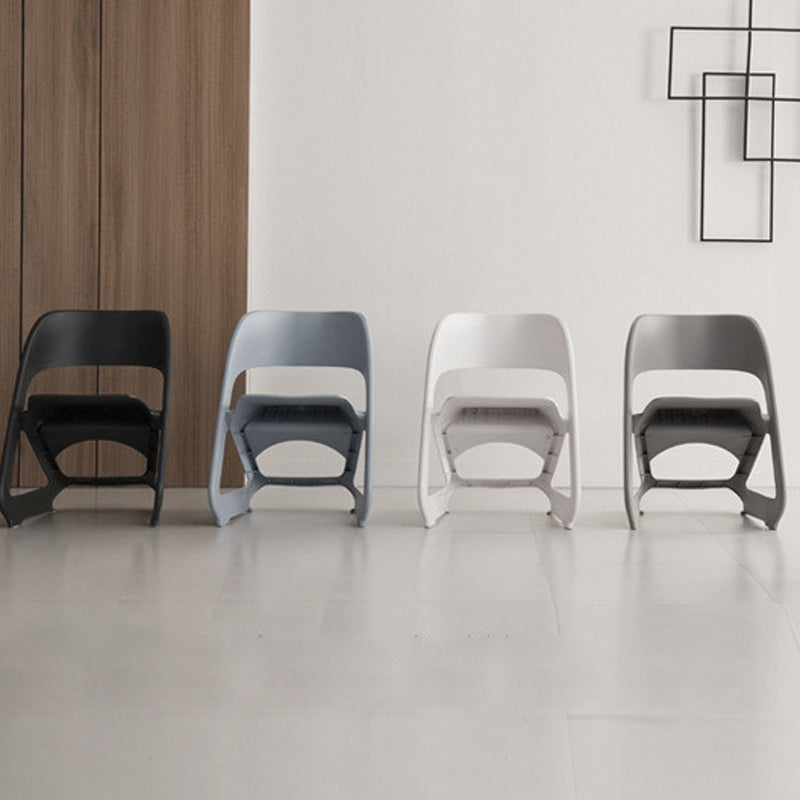 Open Back Dining Side Chair Contemporary Plastic Armless Chair Clearhalo 'Dining Chairs' 'Dining Tables & Seating' 'dining_chair' 'furn' 'furn_dining_chair' 'Furniture' 'Kitchen & Dining Furniture' 6845994