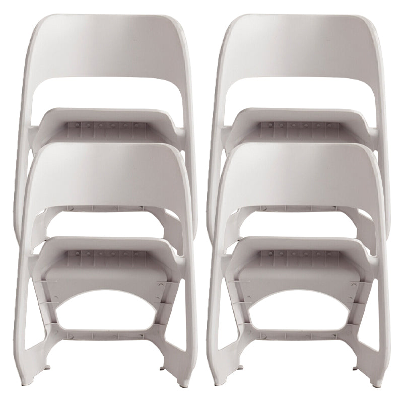 Open Back Dining Side Chair Contemporary Plastic Armless Chair White 4 Piece Set Clearhalo 'Dining Chairs' 'Dining Tables & Seating' 'dining_chair' 'furn' 'furn_dining_chair' 'Furniture' 'Kitchen & Dining Furniture' 6845995
