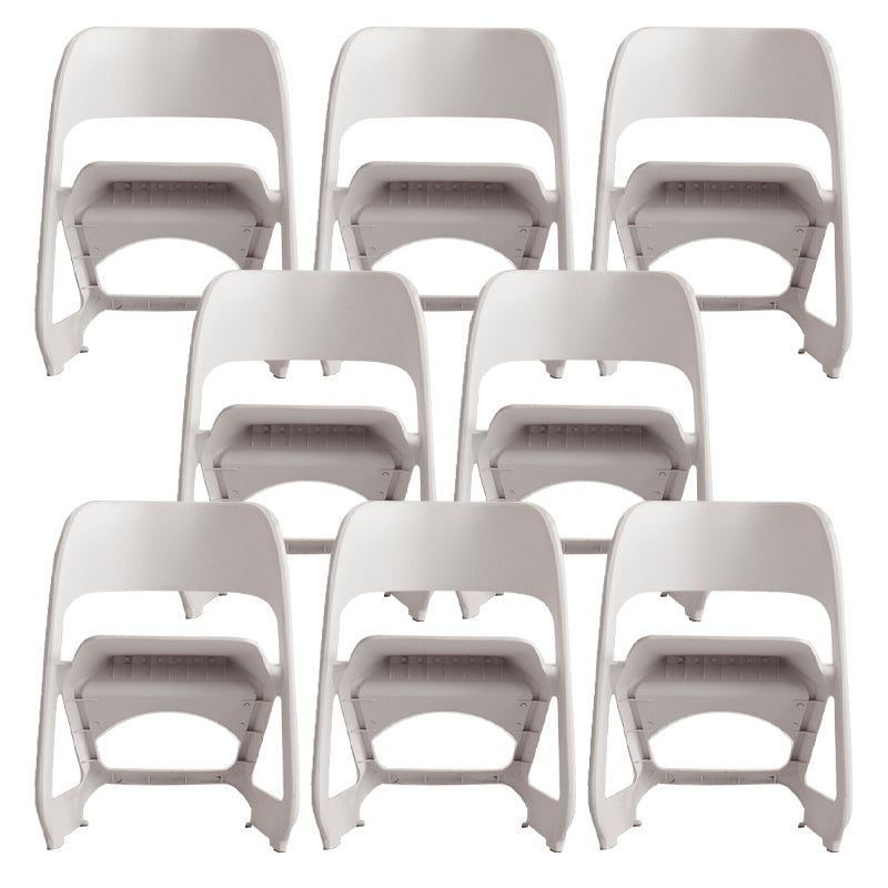 Open Back Dining Side Chair Contemporary Plastic Armless Chair White 8 Piece Set Clearhalo 'Dining Chairs' 'Dining Tables & Seating' 'dining_chair' 'furn' 'furn_dining_chair' 'Furniture' 'Kitchen & Dining Furniture' 6845998