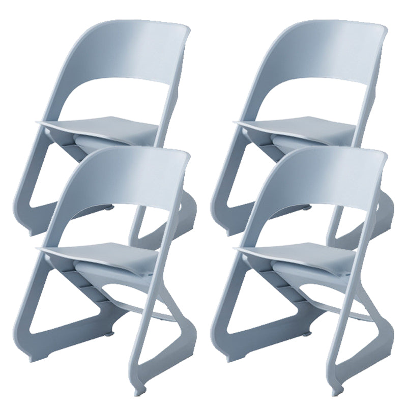 Open Back Dining Side Chair Contemporary Plastic Armless Chair Light Blue 4 Piece Set Clearhalo 'Dining Chairs' 'Dining Tables & Seating' 'dining_chair' 'furn' 'furn_dining_chair' 'Furniture' 'Kitchen & Dining Furniture' 6845999