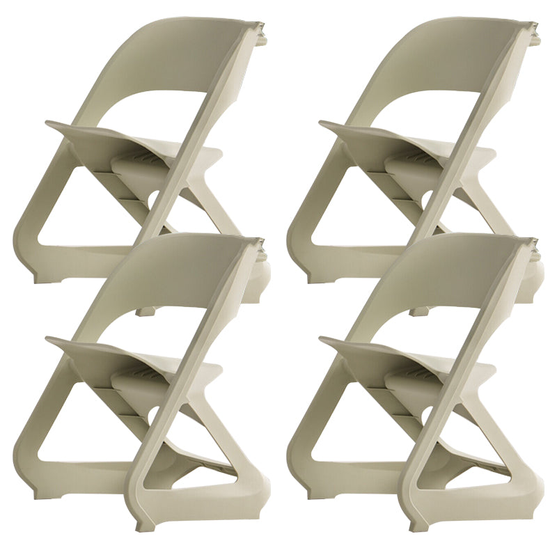 Open Back Dining Side Chair Contemporary Plastic Armless Chair Green 4 Piece Set Clearhalo 'Dining Chairs' 'Dining Tables & Seating' 'dining_chair' 'furn' 'furn_dining_chair' 'Furniture' 'Kitchen & Dining Furniture' 6846004