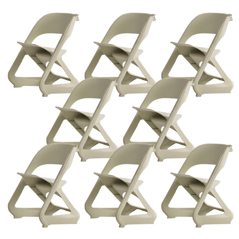 Open Back Dining Side Chair Contemporary Plastic Armless Chair Green 8 Piece Set Clearhalo 'Dining Chairs' 'Dining Tables & Seating' 'dining_chair' 'furn' 'furn_dining_chair' 'Furniture' 'Kitchen & Dining Furniture' 6846005