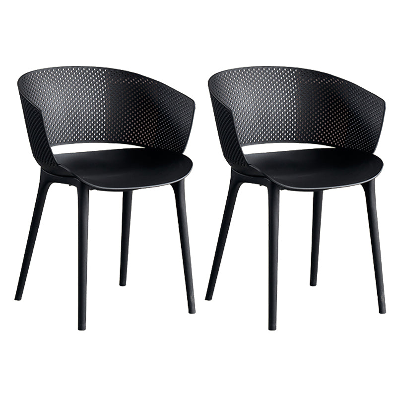 Silla de comedor de espalda abierta silla de comedor de plástico moderno