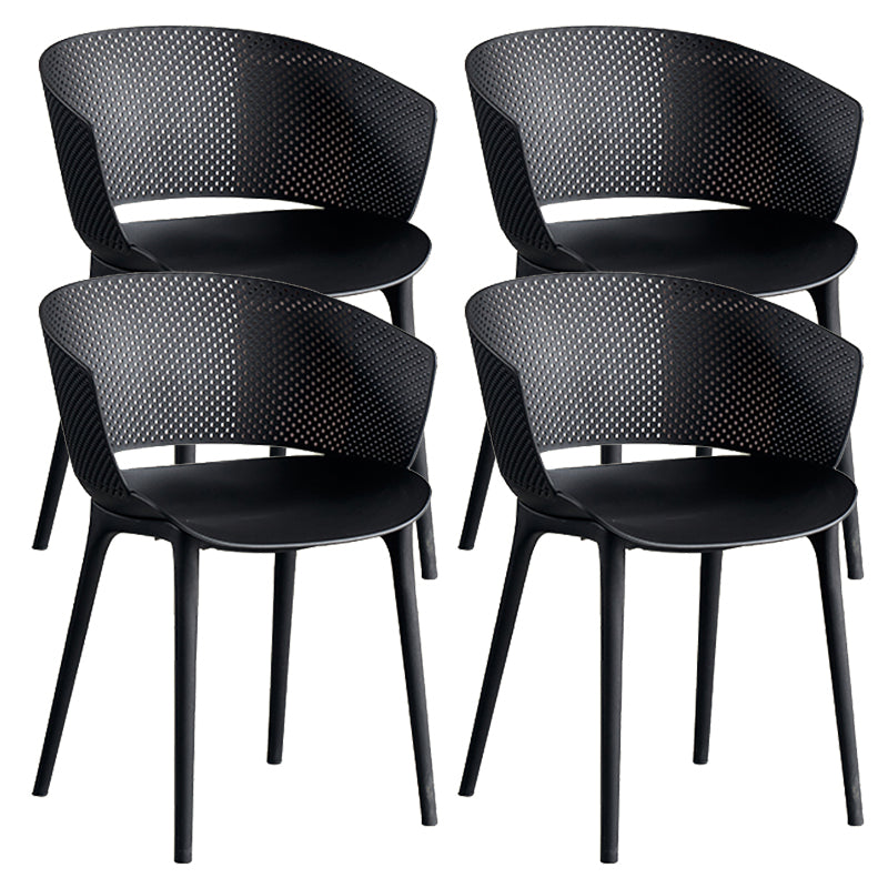 Silla de comedor de espalda abierta silla de comedor de plástico moderno