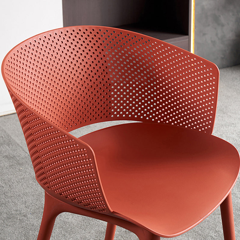 Silla de comedor de espalda abierta silla de comedor de plástico moderno