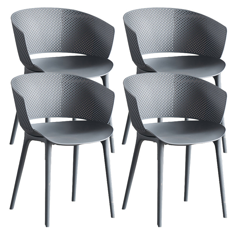 Silla de comedor de espalda abierta silla de comedor de plástico moderno