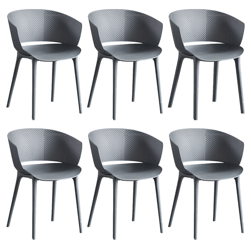 Silla de comedor de espalda abierta silla de comedor de plástico moderno