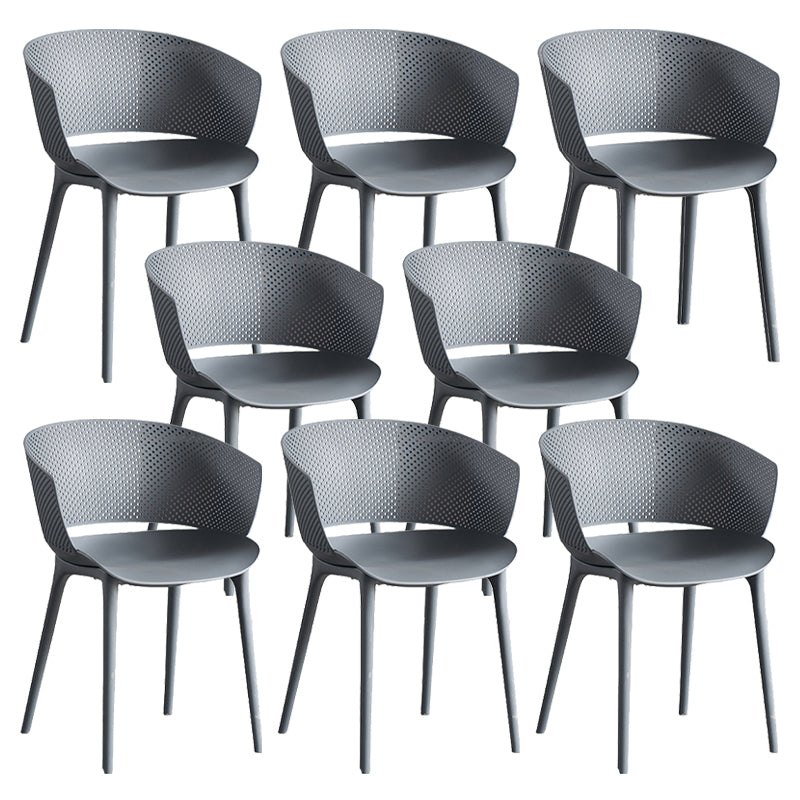 Silla de comedor de espalda abierta silla de comedor de plástico moderno