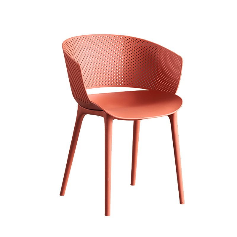 Silla de comedor de espalda abierta silla de comedor de plástico moderno