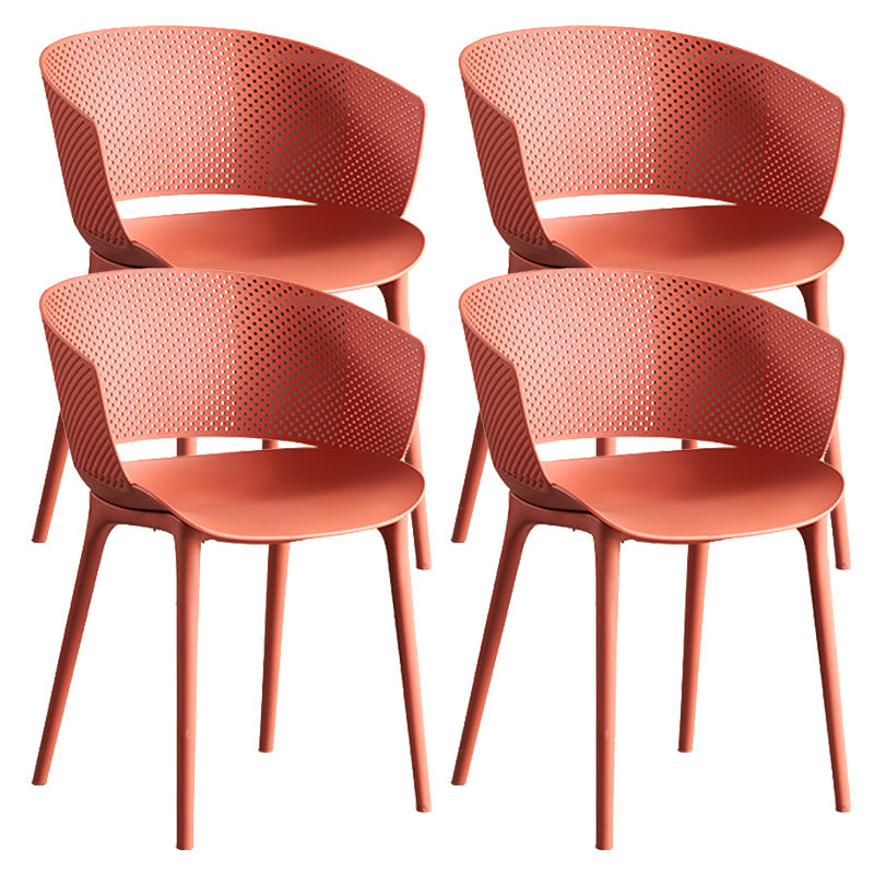 Silla de comedor de espalda abierta silla de comedor de plástico moderno