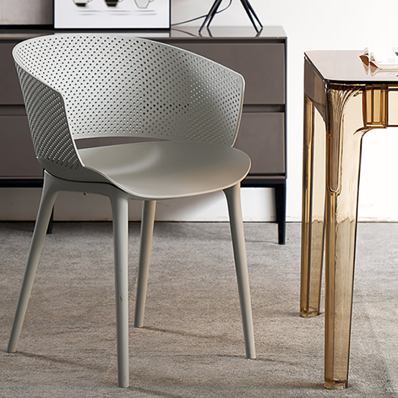 Silla de comedor de espalda abierta silla de comedor de plástico moderno