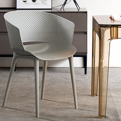 Silla de comedor de espalda abierta silla de comedor de plástico moderno