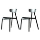 Kitchen Plastic Side Chair Modern Style Open Back Armless Chair Set Black 2 Piece Set Clearhalo 'Dining Chairs' 'Dining Tables & Seating' 'dining_chair' 'furn' 'furn_dining_chair' 'Furniture' 'Kitchen & Dining Furniture' 6846045