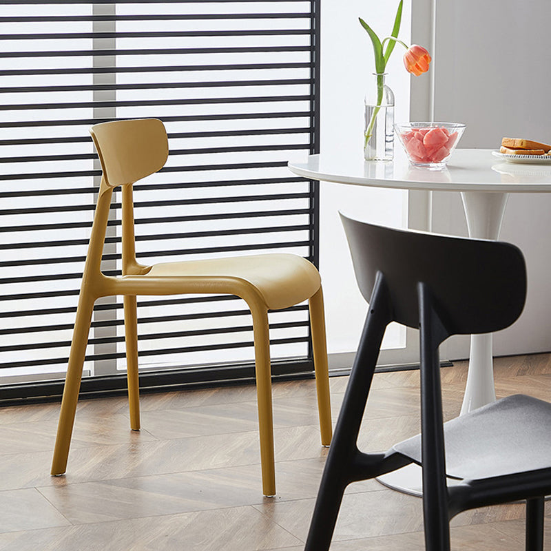 Kitchen Plastic Side Chair Modern Style Open Back Armless Chair Set Clearhalo 'Dining Chairs' 'Dining Tables & Seating' 'dining_chair' 'furn' 'furn_dining_chair' 'Furniture' 'Kitchen & Dining Furniture' 6846046
