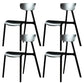Kitchen Plastic Side Chair Modern Style Open Back Armless Chair Set Black 4 Piece Set Clearhalo 'Dining Chairs' 'Dining Tables & Seating' 'dining_chair' 'furn' 'furn_dining_chair' 'Furniture' 'Kitchen & Dining Furniture' 6846048