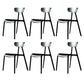 Kitchen Plastic Side Chair Modern Style Open Back Armless Chair Set Black 6 Piece Set Clearhalo 'Dining Chairs' 'Dining Tables & Seating' 'dining_chair' 'furn' 'furn_dining_chair' 'Furniture' 'Kitchen & Dining Furniture' 6846050