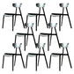 Kitchen Plastic Side Chair Modern Style Open Back Armless Chair Set Black 8 Piece Set Clearhalo 'Dining Chairs' 'Dining Tables & Seating' 'dining_chair' 'furn' 'furn_dining_chair' 'Furniture' 'Kitchen & Dining Furniture' 6846051
