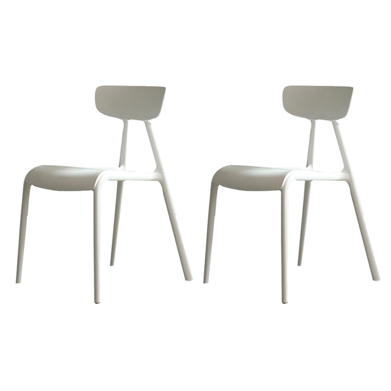 Kitchen Plastic Side Chair Modern Style Open Back Armless Chair Set White 2 Piece Set Clearhalo 'Dining Chairs' 'Dining Tables & Seating' 'dining_chair' 'furn' 'furn_dining_chair' 'Furniture' 'Kitchen & Dining Furniture' 6846055
