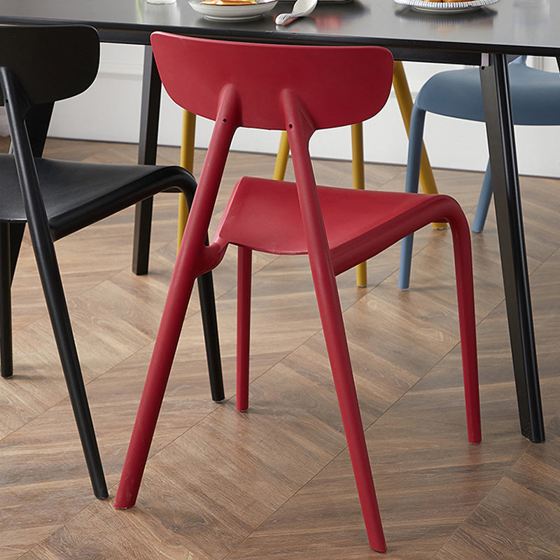 Kitchen Plastic Side Chair Modern Style Open Back Armless Chair Set Clearhalo 'Dining Chairs' 'Dining Tables & Seating' 'dining_chair' 'furn' 'furn_dining_chair' 'Furniture' 'Kitchen & Dining Furniture' 6846056