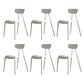 Kitchen Plastic Side Chair Modern Style Open Back Armless Chair Set White 6 Piece Set Clearhalo 'Dining Chairs' 'Dining Tables & Seating' 'dining_chair' 'furn' 'furn_dining_chair' 'Furniture' 'Kitchen & Dining Furniture' 6846059