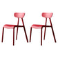 Kitchen Plastic Side Chair Modern Style Open Back Armless Chair Set Red 2 Piece Set Clearhalo 'Dining Chairs' 'Dining Tables & Seating' 'dining_chair' 'furn' 'furn_dining_chair' 'Furniture' 'Kitchen & Dining Furniture' 6846062
