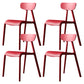 Kitchen Plastic Side Chair Modern Style Open Back Armless Chair Set Red 4 Piece Set Clearhalo 'Dining Chairs' 'Dining Tables & Seating' 'dining_chair' 'furn' 'furn_dining_chair' 'Furniture' 'Kitchen & Dining Furniture' 6846063