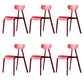 Kitchen Plastic Side Chair Modern Style Open Back Armless Chair Set Red 6 Piece Set Clearhalo 'Dining Chairs' 'Dining Tables & Seating' 'dining_chair' 'furn' 'furn_dining_chair' 'Furniture' 'Kitchen & Dining Furniture' 6846064