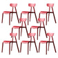 Kitchen Plastic Side Chair Modern Style Open Back Armless Chair Set Red 8 Piece Set Clearhalo 'Dining Chairs' 'Dining Tables & Seating' 'dining_chair' 'furn' 'furn_dining_chair' 'Furniture' 'Kitchen & Dining Furniture' 6846065