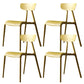 Kitchen Plastic Side Chair Modern Style Open Back Armless Chair Set Yellow 4 Piece Set Clearhalo 'Dining Chairs' 'Dining Tables & Seating' 'dining_chair' 'furn' 'furn_dining_chair' 'Furniture' 'Kitchen & Dining Furniture' 6846067