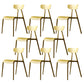 Kitchen Plastic Side Chair Modern Style Open Back Armless Chair Set Yellow 8 Piece Set Clearhalo 'Dining Chairs' 'Dining Tables & Seating' 'dining_chair' 'furn' 'furn_dining_chair' 'Furniture' 'Kitchen & Dining Furniture' 6846069